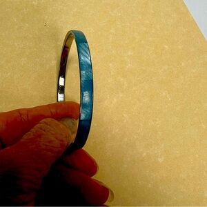 Beautiful blue inlay shell bangle bracelet